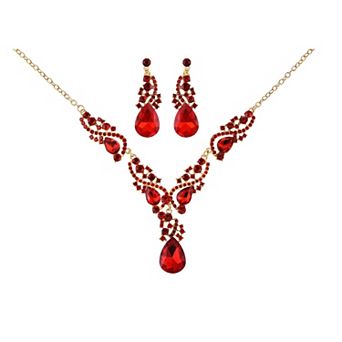 Elegant Crystal Bridal Necklace Earrings Set Rhinestone Wedding Party Costume Jewelry