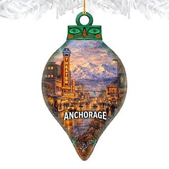 Anchorage Alaska Wooden Ornament by G. DeBrekht