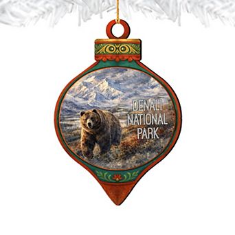Denali National Park Bear Keepsake Wooden Ornament by G. DeBrekht