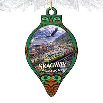 Skagway Alaska Wooden Ornament by G. DeBrekht