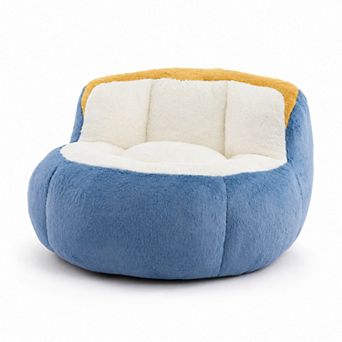 Storycute Oversized Faux Fur Bean Bag Lounger with Shredded Foam, No Assembly