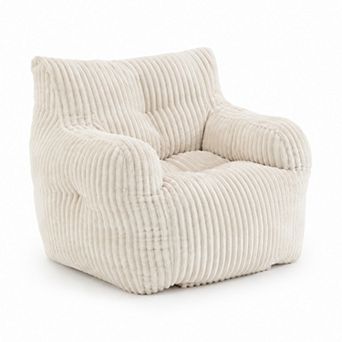 Storycute Corduroy Bean Bag Chair with Memory Foam, Ergonomic Backrest and No Assembly