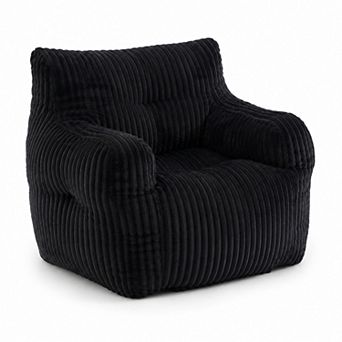 Storycute Corduroy Bean Bag Chair with Memory Foam, Ergonomic Backrest and No Assembly