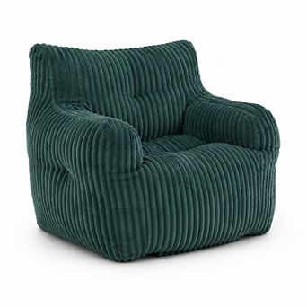 Storycute Corduroy Bean Bag Chair with Memory Foam, Ergonomic Backrest and No Assembly