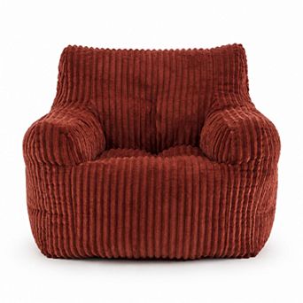 Storycute Corduroy Bean Bag Chair with Memory Foam, Ergonomic Backrest and No Assembly