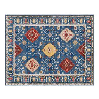 Vintage Floral Area Rug Carpet, Machine Washable Non-Slip Rug for Living Room, Bedroom Home Decor