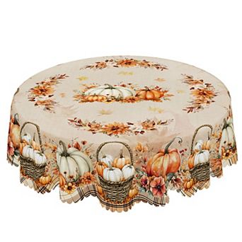 Autumn Print Tablecloth,Fall Tablecloth,Washable Table Cover,Polyester Fabric for Dining