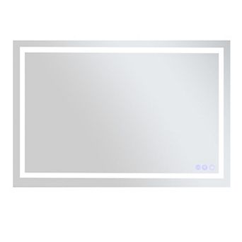 LED Light Anti-Fog Rectangular Modern Frameless Wall Mirror Vanity Mirror