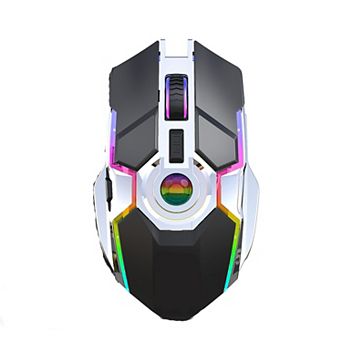 2.4G Wireless Gaming Mouse,7 Programmable Buttons,5 RGB Lighting Modes,Rechargeable Ergonomic Mice