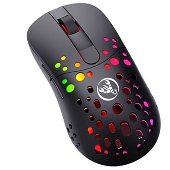 Dual Mode Wired 2.4G Wireless Rechargeable Ergonomic Gaming Mouse,6 Buttons,Hollow Light