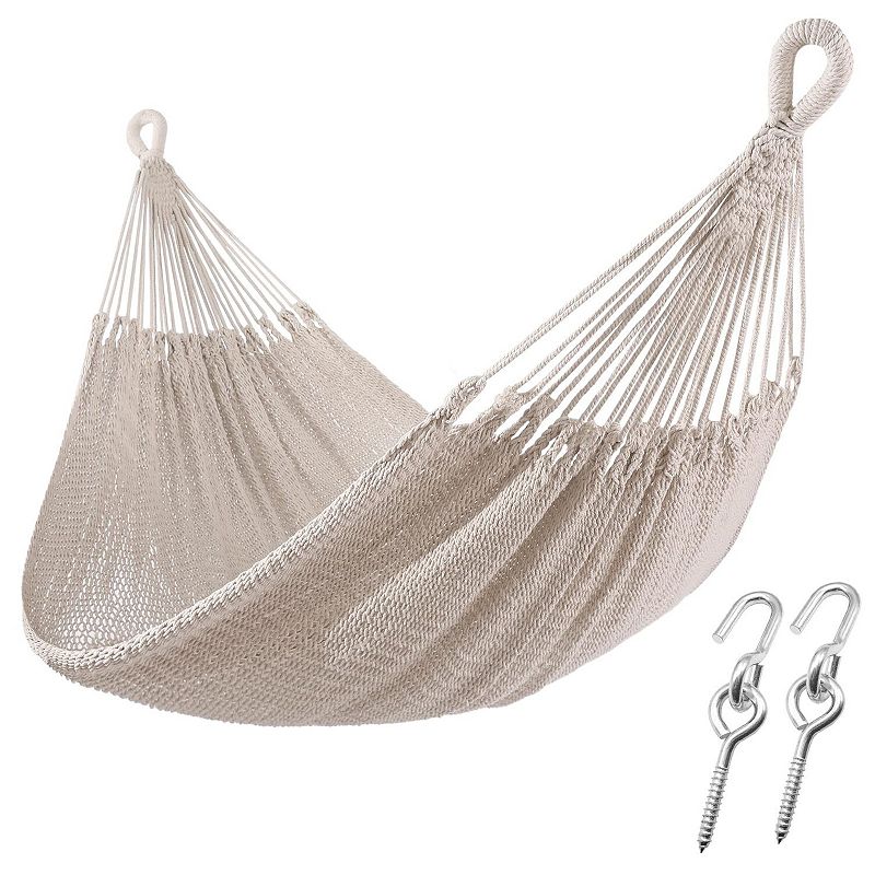 Handwoven XXL Two Person Cotton Rope Hammock for Outdoor Patio ...