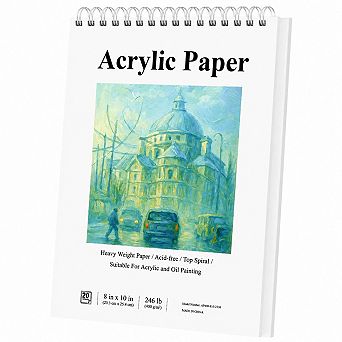 8x10 Sketchbook for Acrylic Paint 246 lb 400gsm Thick Paper 20 Sheets 40 Pages