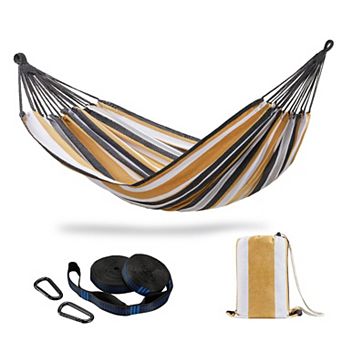 Extra Large Double Hammock with Tree Straps, 94.5 x 63 in 2-Person, 450 lb Capacity, Soft Cotton