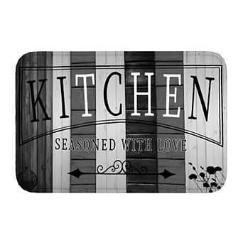 Vintage Wooden Kitchen Quote Floor Mat, Soft Non-Slip Decorative Entry Rug