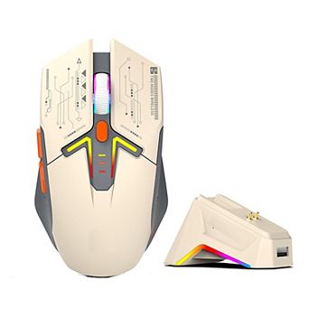 Dual Mode Bluetooth 5.0 & 2.4G Wireless Gaming Mouse with Magnetic Charging Dock,RGB Light