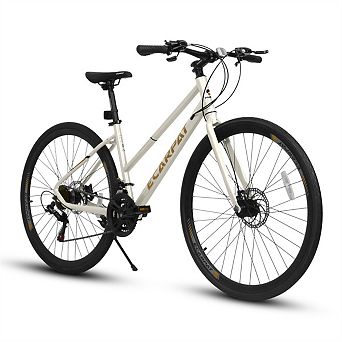 700C Road Bike with Aluminum Alloy Wheels, 21-Speed Gear System,Disc Brakes,Wide Tires for Commuting