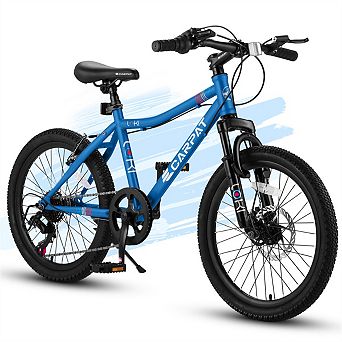 20" Kids' Bike for Ages 6-12 - 7 Speed Mountain Bike, Front Suspension,Disc Brake,V-Brake,High Steel