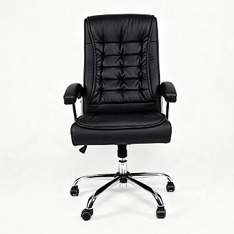 Executive Office Chair - High Back PU Leather Desk Chair with Spring Cushion, Swivel Chair, 350lbs
