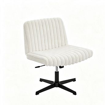 Criss Cross Chair,Adjustable Swivel Wide Seat Office Chair,360° Rotation Vanity Chair,Ergonomic Back