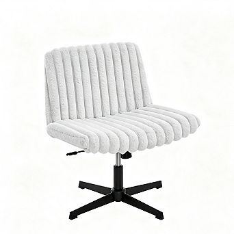 Criss Cross Chair,Adjustable Swivel Wide Seat Office Chair,360° Rotation Vanity Chair,Ergonomic Back