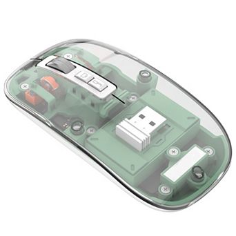 Transparent Wireless Bluetooth 5.2 Mouse,Rechargeable Silent RGB Breathing Light Ergonomic Mice