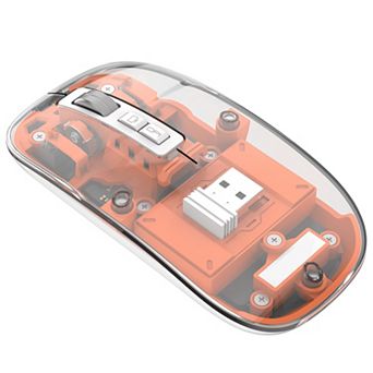 Transparent Wireless Bluetooth 5.2 Mouse,Rechargeable Silent RGB Breathing Light Ergonomic Mice