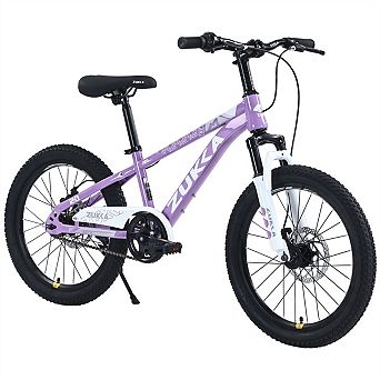 20" Kids Steel Mountain Bike for Age 7-10,Disc Brakes,Suspension Fork,Height-Adjustable,Single Speed