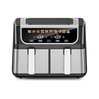 YIORTWO Dual Basket Air Fryer 9.5L Large Capacity with 10 Presets