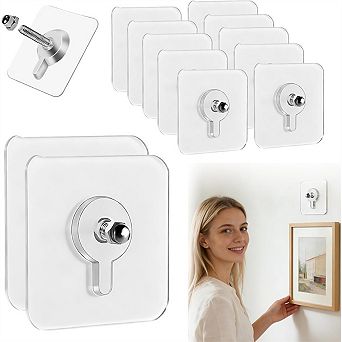 No-Drill Screw Stickers,Nail Free Stickers for Walls Heavy Duty, Adhesive Hooks Without Nails