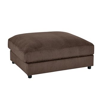 Corduroy Upholstered Rectangle Ottoman, Versatile Stool for Living Room as Extra Seat