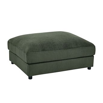 Corduroy Upholstered Rectangle Ottoman, Versatile Stool for Living Room as Extra Seat