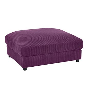 Corduroy Upholstered Rectangle Ottoman, Versatile Stool for Living Room as Extra Seat
