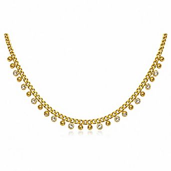 Jewels by Sunaina ANDREA Chandelier Necklace 18K Gold Plated Stainless Steel with Cubic Zirconia