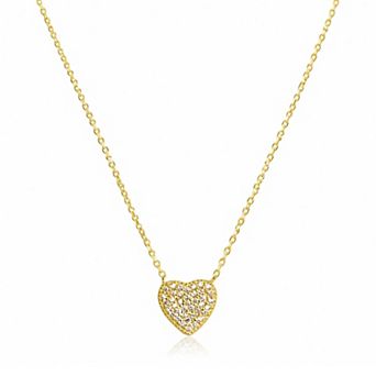 Jewels by Sunaina ANGELIE Heart Necklace Gold Plated 925 Sterling Silver with Zircon