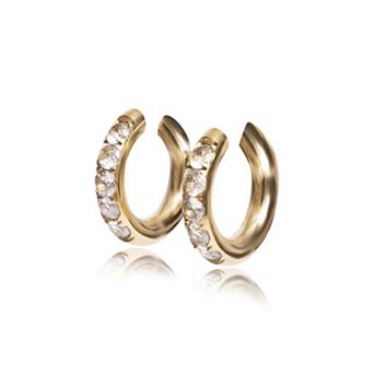 Jewels by Sunaina Shela Huggie Hoop Earrings for Women, 18K Gold Plated 925 Sterling Silver