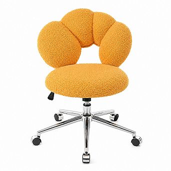 Storycute Teddy Upholstered Flower Swivel Office Chair with Adjustable Height and Casters