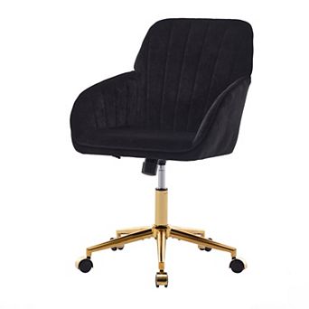 Storycute Velvet Adjustable Office Chair with Ergonomic Back and Padded Seat