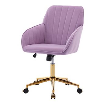 Storycute Velvet Adjustable Office Chair with Ergonomic Back and Padded Seat