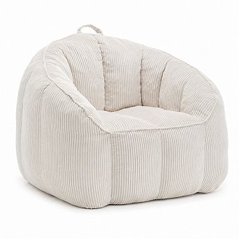 Storycute Corduroy Bean Bag Chair Sofa with Armrests and Foam Filling