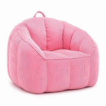 Storycute Corduroy Bean Bag Chair Sofa with Armrests and Foam Filling