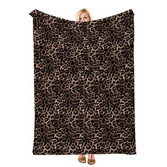 Classic Brown Leopard, Printed Flannel Throw Blanket Soft Cozy Blanket for Sofa