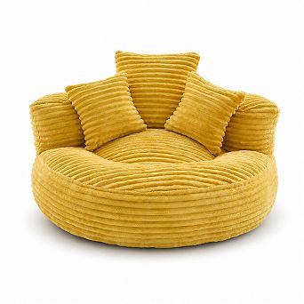 Storycute Oversized Corduroy Bean Bag Chair with Pillows and Memory Foam