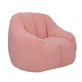 Storycute Teddy Fabric Bean Bag Chair with Ergonomic Backrest and Foam Filling