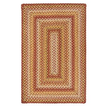 Homespice Amber Leaf Jute Braided Rug Reversible Rust and Brick Red Rug