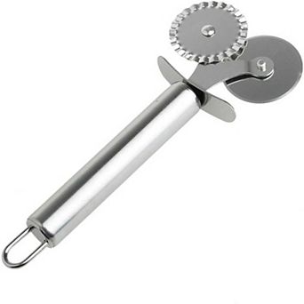Stainless Steel Pastry Ravioli Double Roller Pizza Cutter