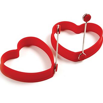 Silicone Red Heart Pancake Egg Rings set of 2