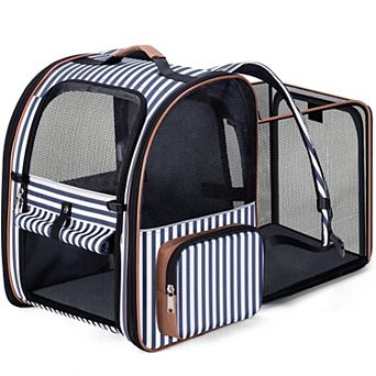 Cat Carrier Backpack Expandable Pet Sun Shade Breathable Mesh Small Dogs Medium Cats 18 Lbs Foldable