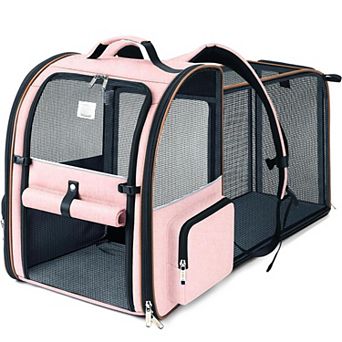 Cat Carrier Backpack Expandable Pet Sun Shade Breathable Mesh Small Dogs Medium Cats 18 Lbs Foldable