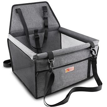Pet Car Booster Seat for Small Dog Cat Portable Breathable Carrier with Safety Belt Leash PVC Tube