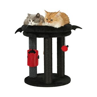 4 in Cat Tree Tower with Soft Bed Sisal Jute Scratching Posts Hanging Balls Massage Brush for Indoor